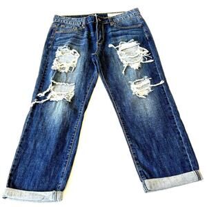 Special A Boyfriend Jeans Women's Size M Distressed Dark Wash  LA California